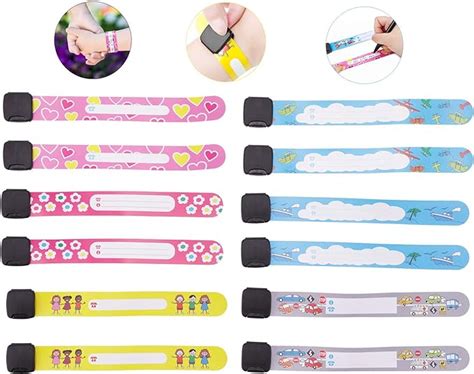 Child Safety ID Wristband, 12pcs Reusable&Waterproof Safety ID 